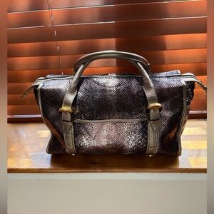 OSCAR DE LA RENTA Women’s Metallic Python Skin Handbag